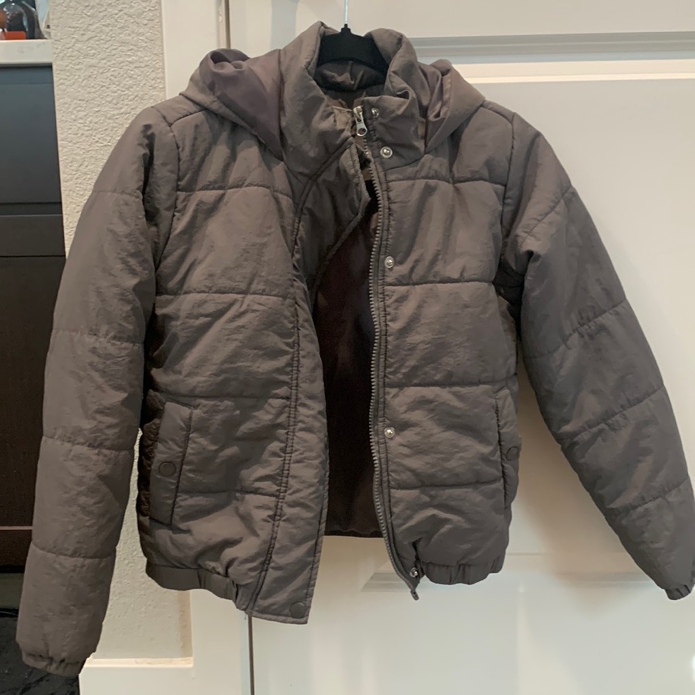 Full Tilt girls puffer jacket- grey, size Large